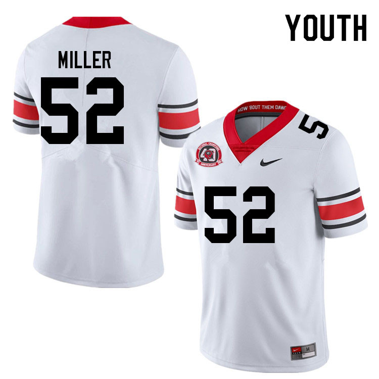 Youth #52 Christen Miller Georgia Bulldogs College Football Jerseys Sale-40th Anniversary - Click Image to Close